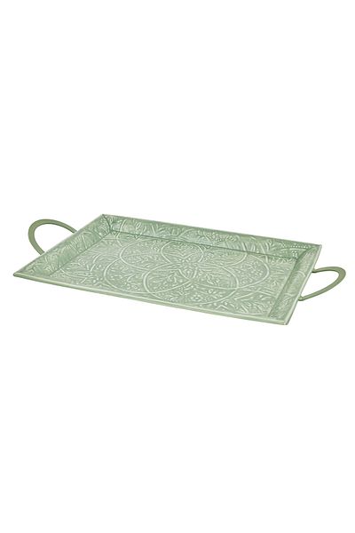 Karaca Home Donna Decorative Tray Water Green 45 cm