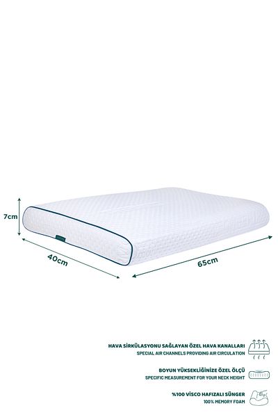 VİSCOTEX Възглавница Visco Orthodox 65x40x7 см с лице надолу / за корем