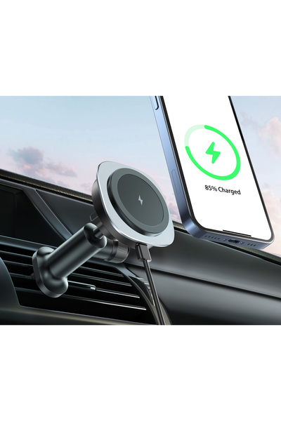 Ally Qı-206 Magsafe Uyumlu Araç Içi 15w Kablosuz Hızlı Şarj Telefon Tutucu