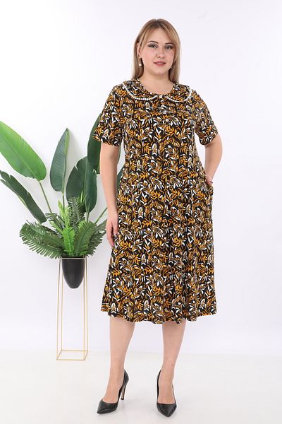 STELLETO Rochie modal de vară plisată în talie cu guler pentru bebeluși cu model