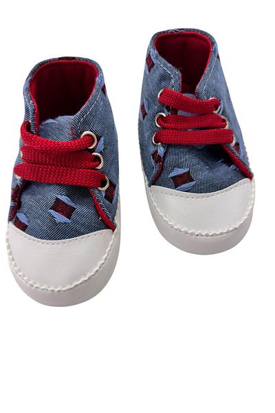 Esterella Home Patterned Baby Shoes/ Lace-Up Soft Non-Slip Sole Moccasin/ First Step Baby Shoes