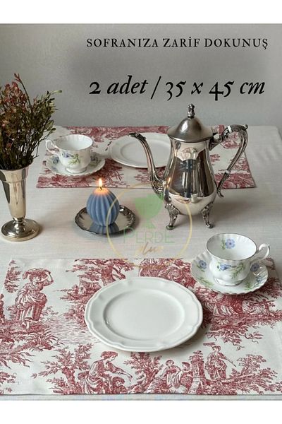 Perdeplus خدمة ديكور أمريكية على الطراز الفرنسي، 35 × 45 سم، 2 قطعة