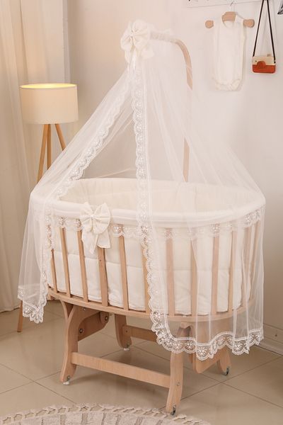 BebeK on For 3Meter Cream French Lace Sleeping Set - Crib Excluded