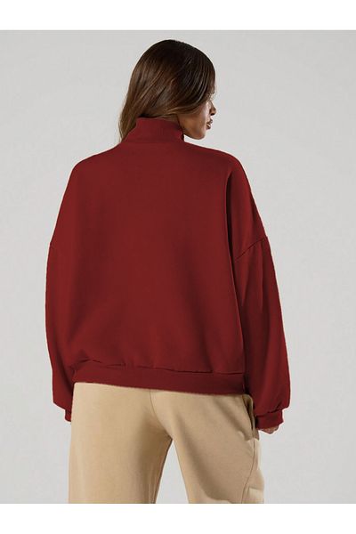 BayBayan Women's Half Zip New Basic Pullover Sweatshirt