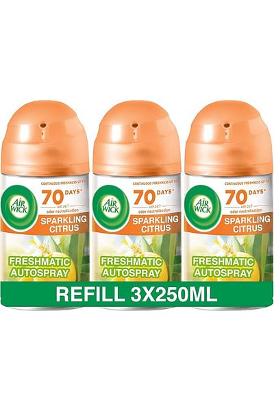 Joy Freshmatic Autospray Refill, Sparkling Citrus Fragrance, 250 ml (PACK OF 3)