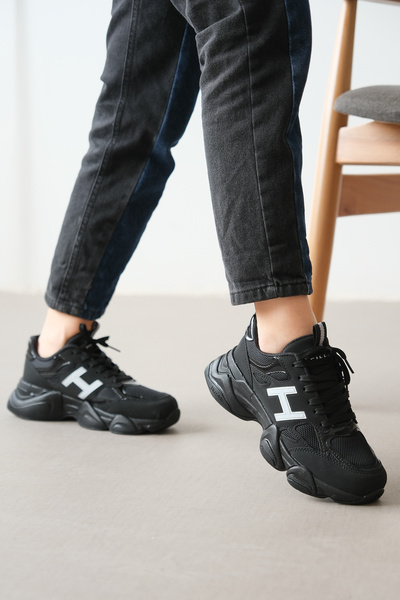 ayakkabıhavuzu Tenis de damă din piele intoarsa neagra