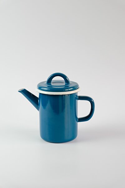 Elifle 850 ml Enamel Cylinder Teapot, Petrol Blue