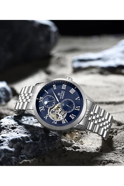Reward Battery Free Steel Automatic Men's Wristwatch - 2 Years Warranty