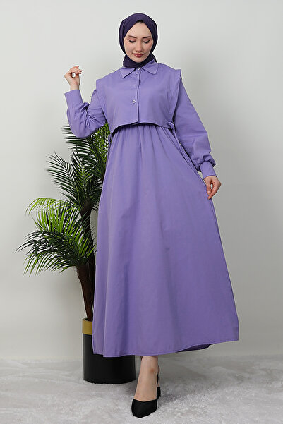GİZ AGİYİM Φόρεμα με κορδόνι λιλά