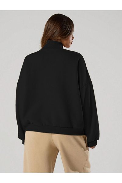 BayBayan Women's Half Zip New Basic Pullover Sweatshirt