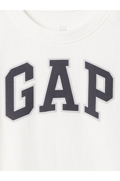 GAP تي شيرت بيبي بوي أوف وايت بشعار