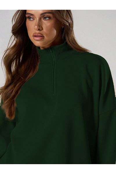 BayBayan Women's Half Zip New Basic Pullover Sweatshirt