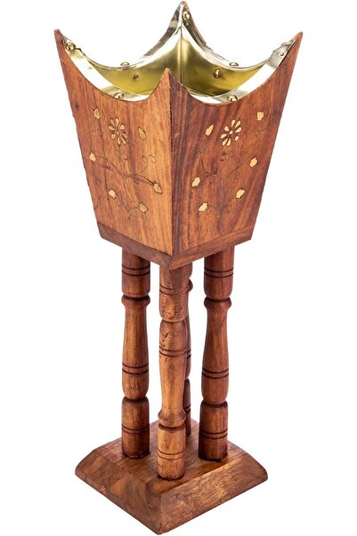 AKDC Wooden Incense Burner 13Cm X 13Cm X 38Cm Wood, Gold