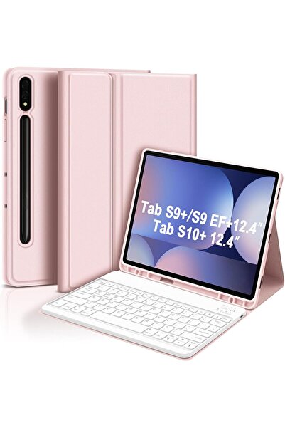 TEKNETSTORE Samsung Galaxy Tab S9 Fe Plus 12.4" Q Türkçe Klavyeli Kılıf Kalem Bölmeli Bluetooth Özellikli Stand