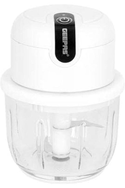 Geepas 30W USB Rechargeable Mini Chopper with 2 Stainless Steel Blades, 300 ml capacity