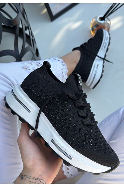 Best Group New Season Knitwear Stone Embroidered Women's Sneakers