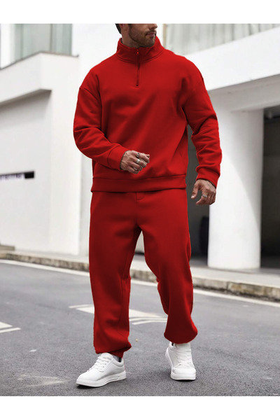 YAKAMEL Ανδρικό σετ φόρμας με μισό φερμουάρ και όρθιο γιακά, νέο μοντέλο, ove...