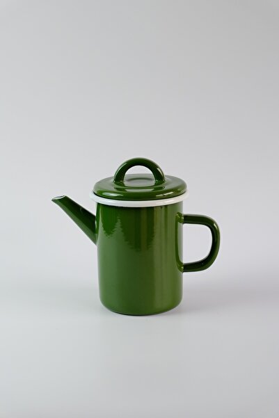 Elifle 850 ml Green Enamel Cylinder Teapot