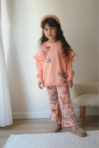 KİDSPİTİRCİK Girl's Printed Tights Suit