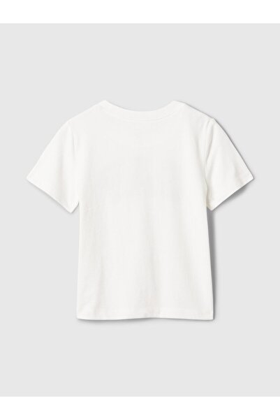 GAP Erkek Bebek Kırık Beyaz Logo T-Shirt
