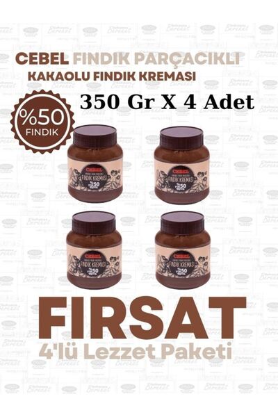 Cebel Fındık Parçacıklı Kakaolu Fındık Kreması 350 Gr %50 Fındık Cebel Çikola...