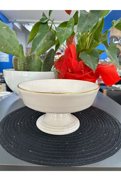 ACAR Livaldi̇ Ceramic Foot Salat Bowl 23,5 cm