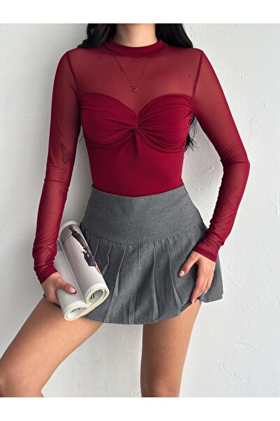 BE CHİC ΓΥΝΑΙΚΕΙΑ ΛΕΠΤΟΜΕΡΗΣ ΜΠΛΟΥΖΑ ΜΕ ΣΤΡΑΠΛΕΣ ΔΙΑΦΑΝΗ ΜΠΛΟΥΖΑ ΜΕ ΠΛΗΡΩΜΑ Π...