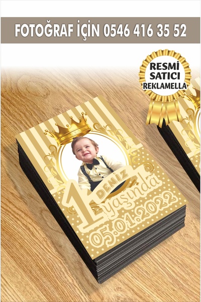 reklamatolye Kişiye Özel Resimli Doğum Günü Magneti 1 Temalı 7x5 Cm 10 Adet