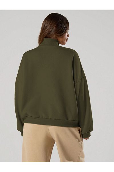 BayBayan Women's Half Zip New Basic Pullover Sweatshirt