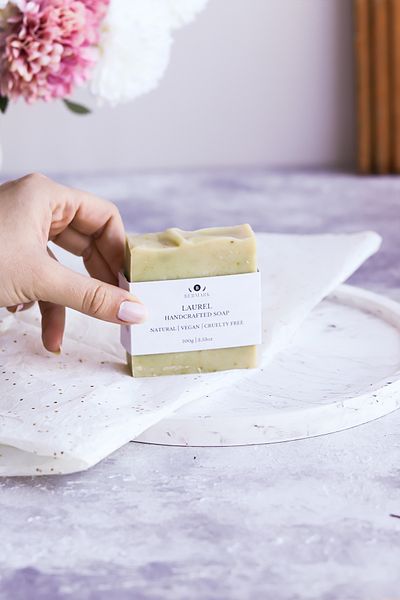 bermark Natural Handmade Laurel Soap, Cold Process - Nourishing & Purifying Skin Care 1 Piece 100 Gr