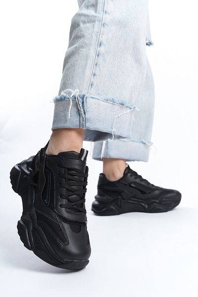 ayakkabıhavuzu Tenis de damă, negru, cu șireturi, cu talpă în stil casual