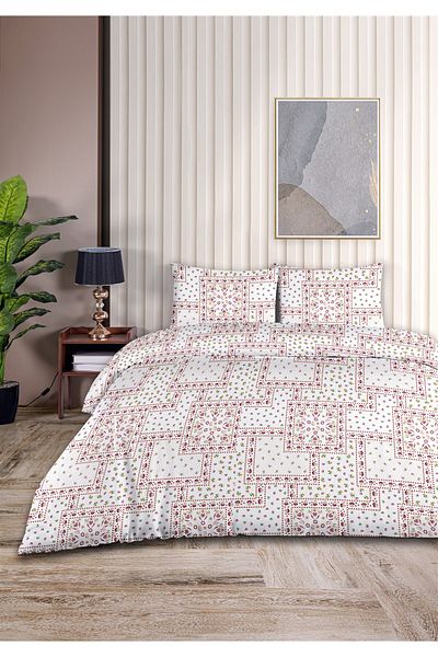 Evim Minnie 100% Cotton Akfil Cotton Single Duvet Cover Set 160X220Cm Claret Red