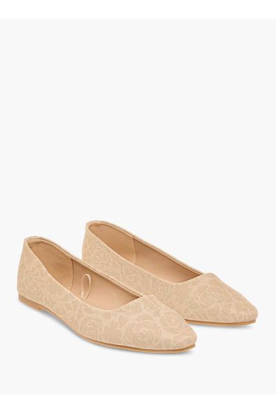 Flora Bella by Shoexpress Flora Bella Floral Textured Slip-On Ballerina Shoes