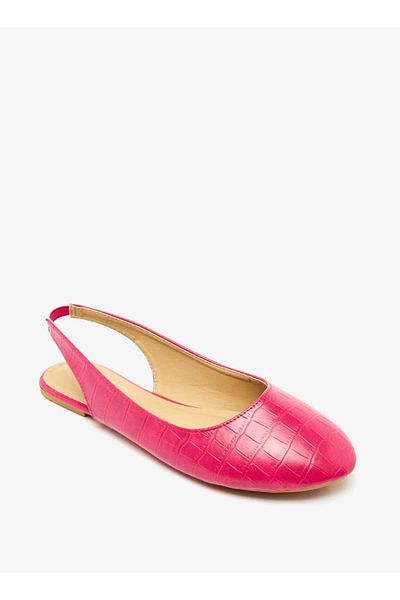 Shoexpress Animal Textured Slingback Round Toe Ballerina Shoes