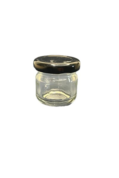 ZYLAN AMBALAJ 40ml şeffaf cam konserve kavanozu siyah kapaklı, 12 adet, cam k...