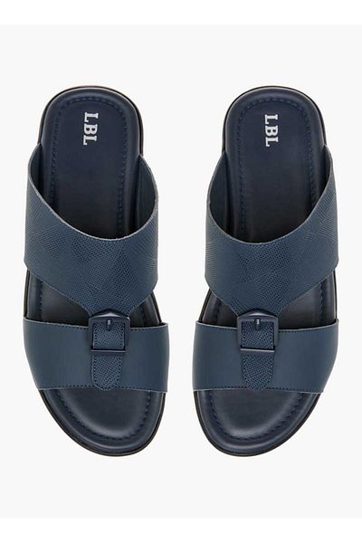 LBL by Shoexpress LBL by Shoexpress Textured Slip-On Arabic Sandals with Buckle Detail