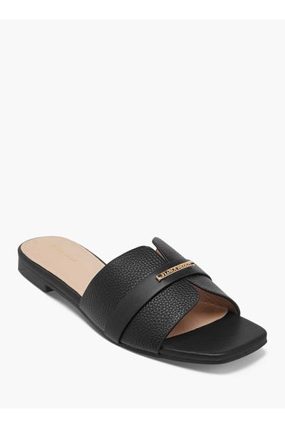 Flora Bella by Shoexpress Flora Bella Monogram Print Slip-On Sandals