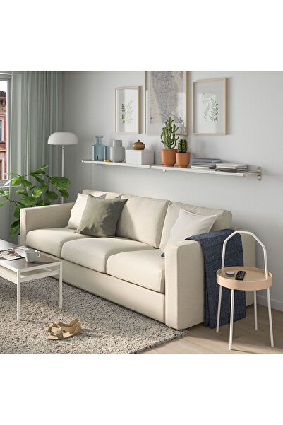 IKEA duvar rafı, beyaz-nikelaj kaplama, 240x20 cm
