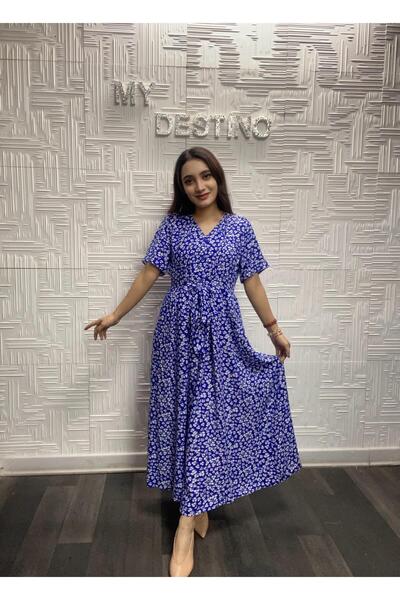 My Destino Короткорукава сукня-сорочка середньої довжини з квітковим принтом