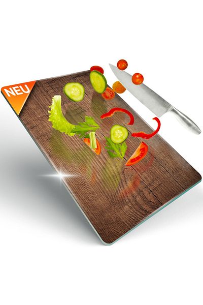 Decovetro Schneidebrett Glas |40x30cm | Glasschneidebrett | Leicht zu reinigen