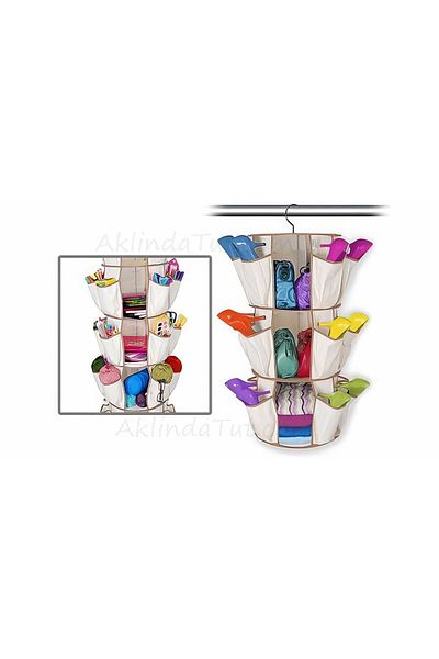 ASG Rotatable Shoe and Bag Rack 3 Tiers 24 Compartments (Smart Carousel Organizer)