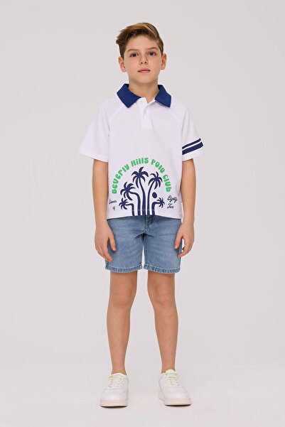 Beverly Hills Polo Club BG Store Erkek Çocuk Beyaz Tshirt