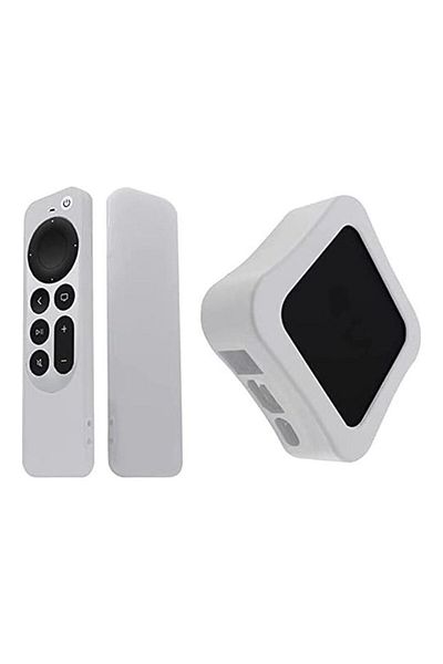 erorex غطاء سيليكون لجهاز التحكم عن بعد Apple TV 4K 2021 باللون الأبيض