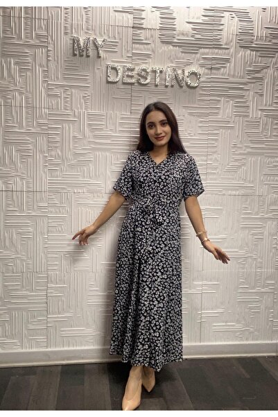 My Destino Φόρεμα πουκάμισο με κοντό μανίκι με floral στάμπα Midi μήκους