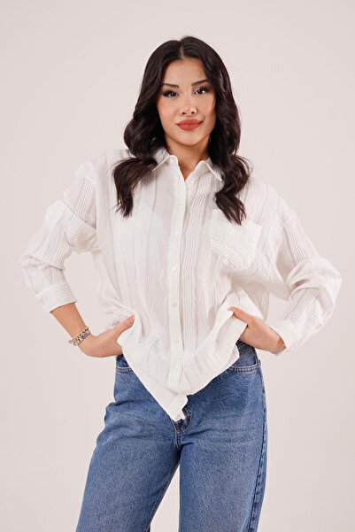 Hipo Trend Gliscia Прозора сорочка екрю з переходом