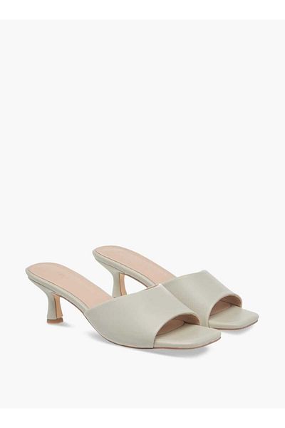 Flora Bella by Shoexpress Flora Bella Solid Slip-On Sandals with Flared Heels