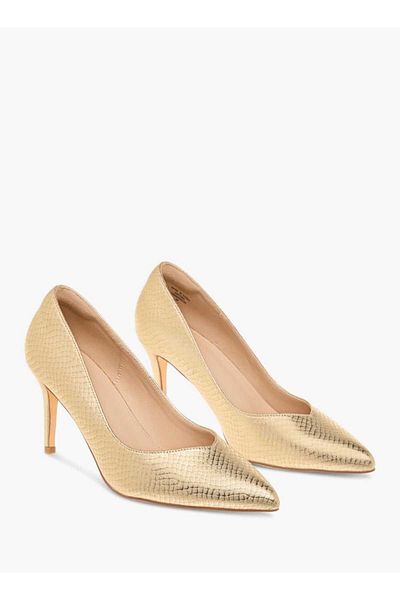 Flora Bella by Shoexpress Flora Bella Textured Slip-On Pumps with Stiletto Heels