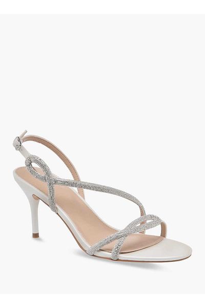 Flora Bella by Shoexpress Flora Bella Embellished Sandals with Stiletto Heels and Buckle Closure