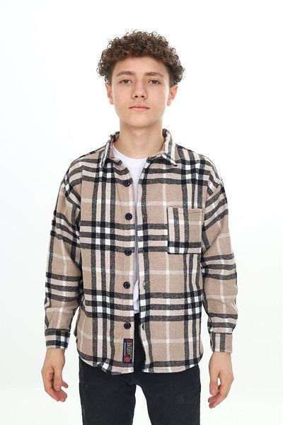 Pi Pengai Cămașă de lumberjack cu model în carouri pentru băiat P2001