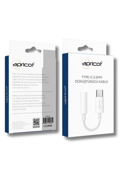 Apricot APC-02 محول صوت أبيض من النوع C M إلى 3.5 مم F 20 سم
